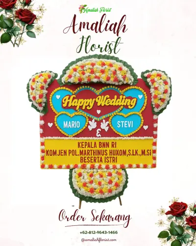 Karangan Papan Bunga Pernikahan di Bondongan